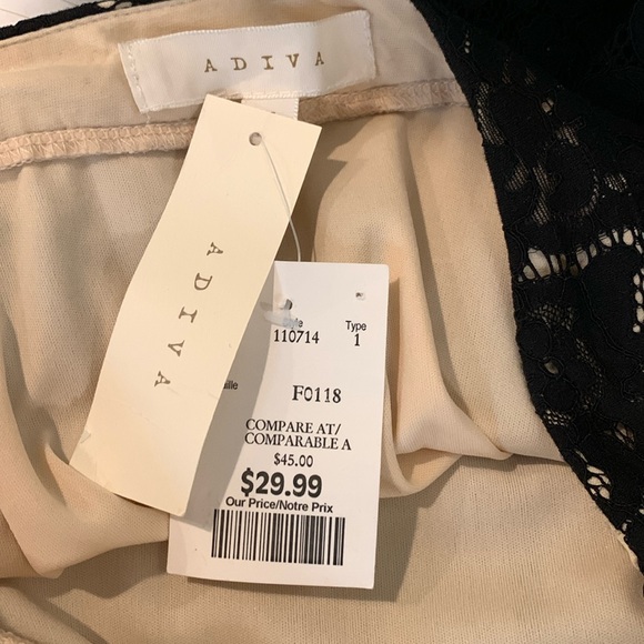 Adiva a blk/tan cut out lace midi skirt with scalloped hem. Size M. NWT. - Picture 7 of 10